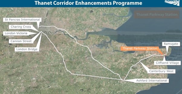 Thanet corridor programme train routes - Ramsgate Rooms - Source Network Rail