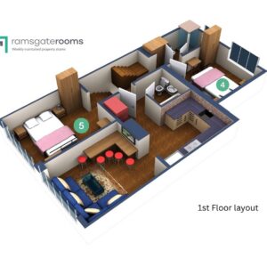 Ramsgate Rooms 332a Margate Road 1st Floor layout with logo